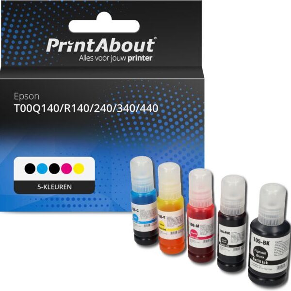 Huismerk Epson T00Q140/R140/240/340/440 (105) Inktcartridge 5-kleuren Multipack