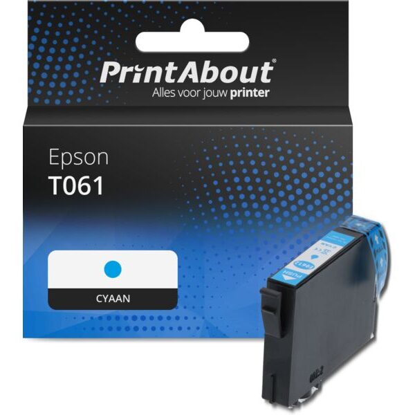 Huismerk Epson T061 (C13T061240) Inktcartridge Cyaan