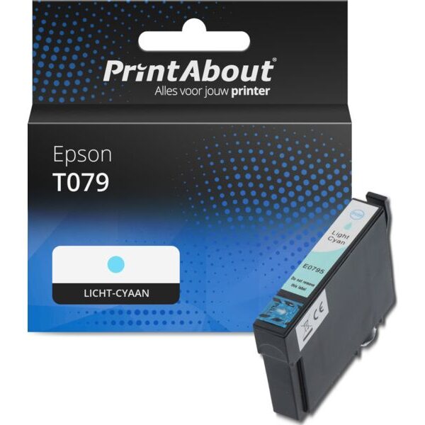 Huismerk Epson T079 (C13T07954010) Inktcartridge Licht-cyaan
