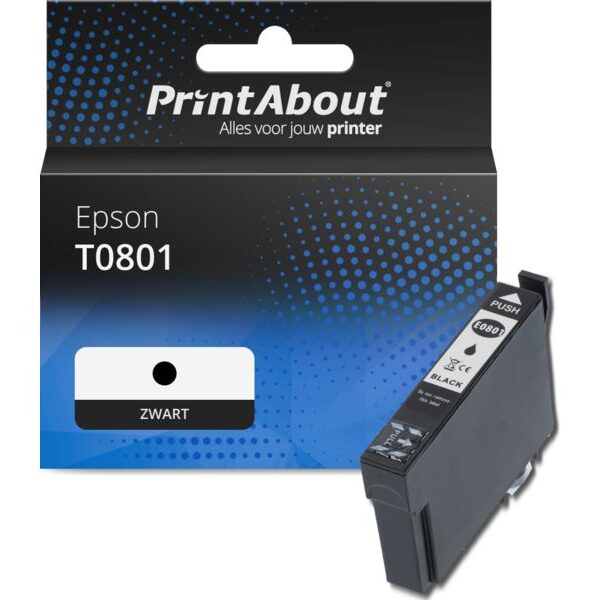 Huismerk Epson T0801 Inktcartridge Zwart