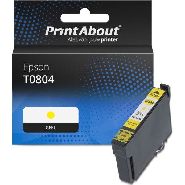 Huismerk Epson T0804 Inktcartridge Geel