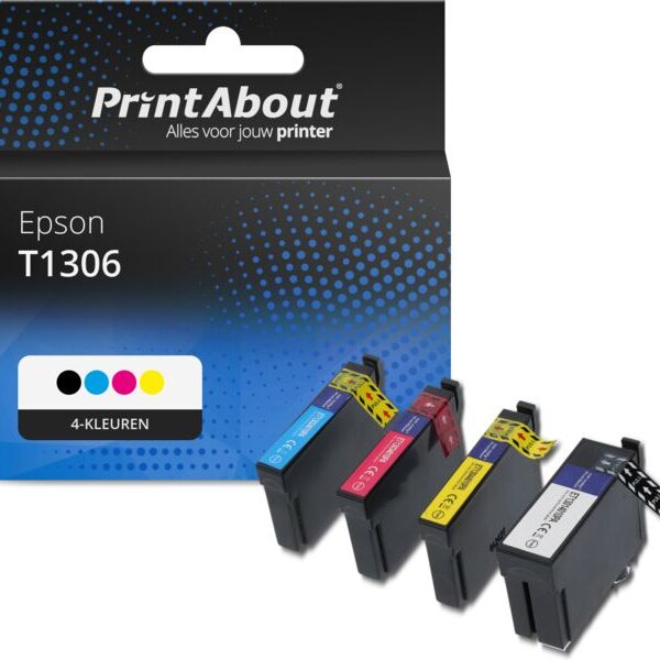 Huismerk Epson T1306 Inktcartridge 4-kleuren Multipack Hoge capaciteit