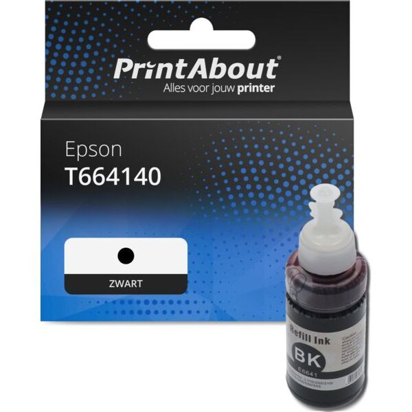 Huismerk Epson T664140 Inktcartridge Zwart