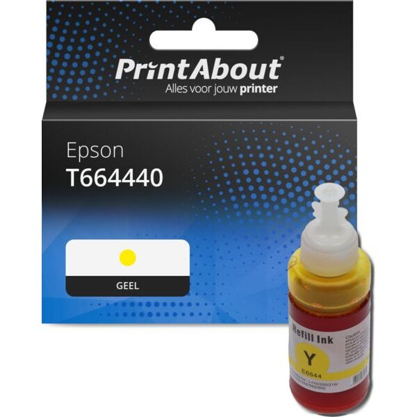 Huismerk Epson T664440 Inktcartridge Geel