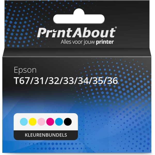Huismerk Epson T67/31/32/33/34/35/36 (T673) Inktcartridge Kleurenbundels Multipack