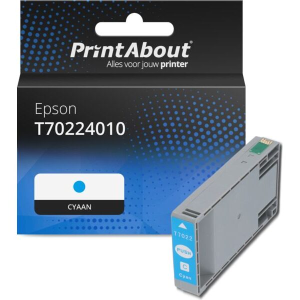 Huismerk Epson T70224010 Inktcartridge Cyaan