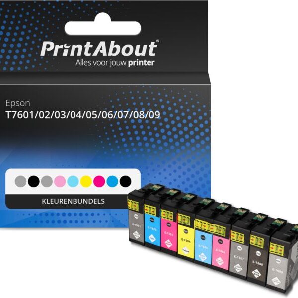 Huismerk Epson T7601/02/03/04/05/06/07/08/09 Inktcartridge Kleurenbundels Multipack