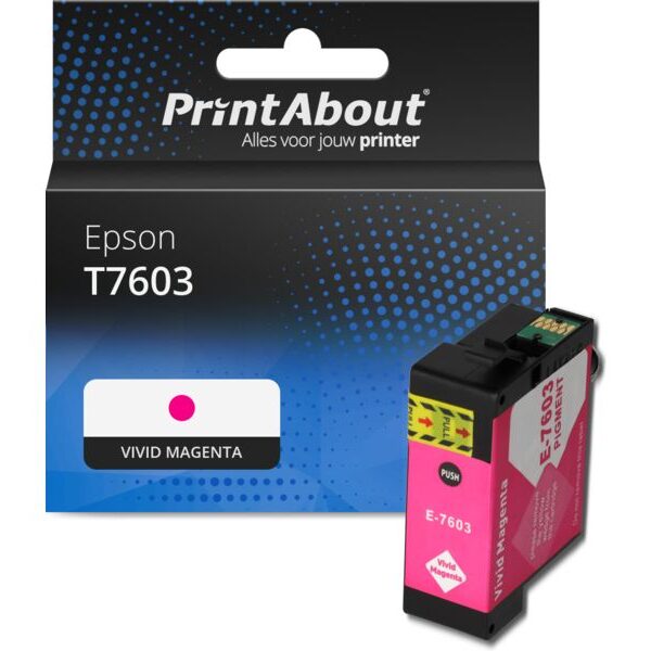 Huismerk Epson T7603 Inktcartridge Vivid magenta