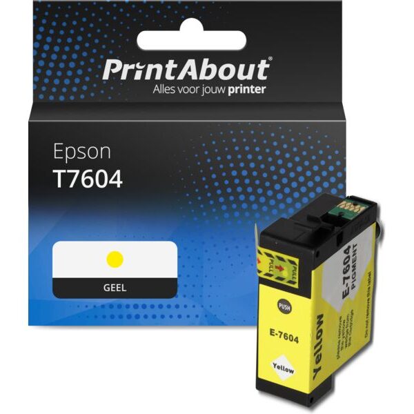 Huismerk Epson T7604 Inktcartridge Geel