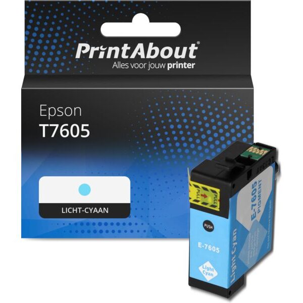 Huismerk Epson T7605 Inktcartridge Licht-cyaan