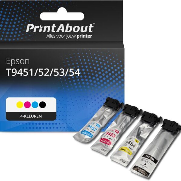 Huismerk Epson T9451/52/53/54 Inktcartridge 4-kleuren Multipack Hoge capaciteit