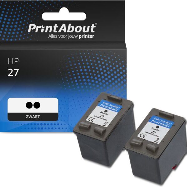Huismerk HP 27 (C8727AE) Inktcartridge 2x Zwart - Multipack