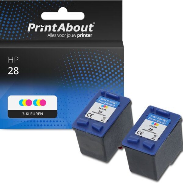 Huismerk HP 28 (C8728A) Inktcartridge 2x 3-kleuren - Multipack