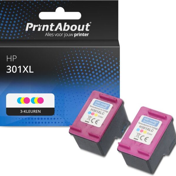 Huismerk HP 301XL (D8J46AE) Inktcartridge 2x 3-kleuren Hoge capaciteit - Multipack
