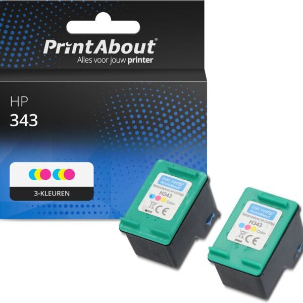 Huismerk HP 343 (C8766EE) Inktcartridge 3-kleuren Multipack