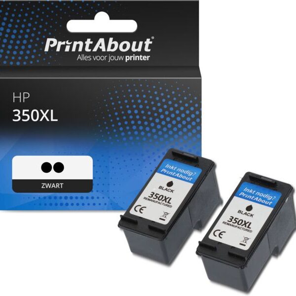 Huismerk HP 350XL (CB336EE) Inktcartridge 2x Zwart Hoge capaciteit - Multipack