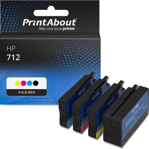 Huismerk HP 712 (3ED67/68/69/70A) Inktcartridge 4-kleuren Multipack