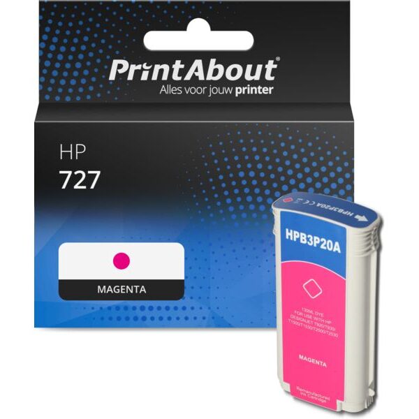 Huismerk HP 727 (B3P20A) Inktcartridge Magenta Hoge capaciteit