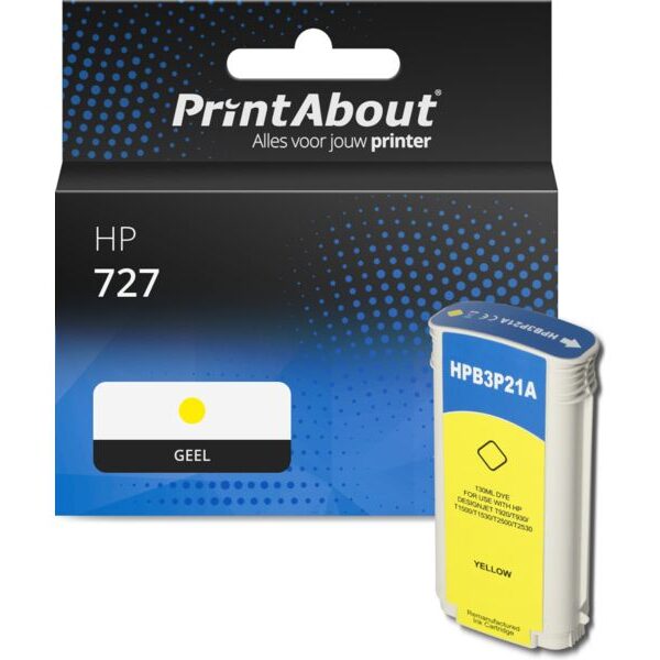 Huismerk HP 727 (B3P21A) Inktcartridge Geel Hoge capaciteit