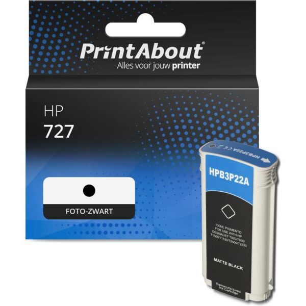 Huismerk HP 727 (B3P23A) Inktcartridge Foto-zwart Hoge capaciteit