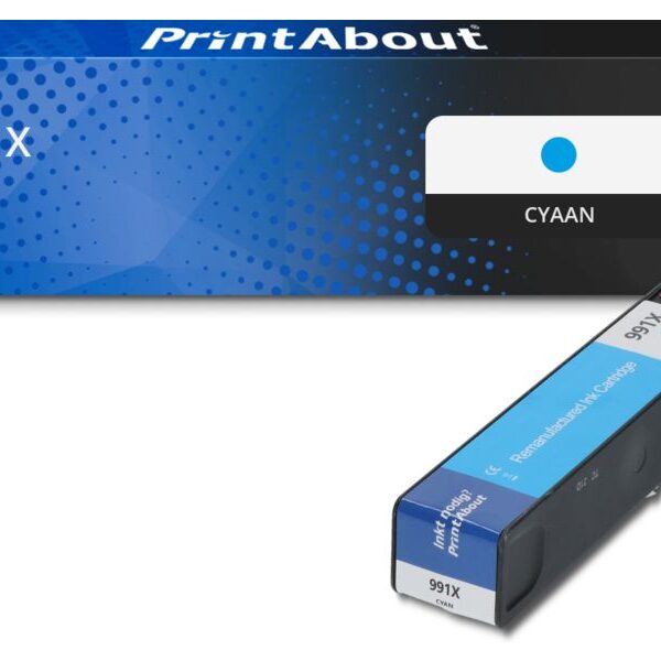 Huismerk HP 991X (M0J90AE) Inktcartridge Cyaan Hoge capaciteit