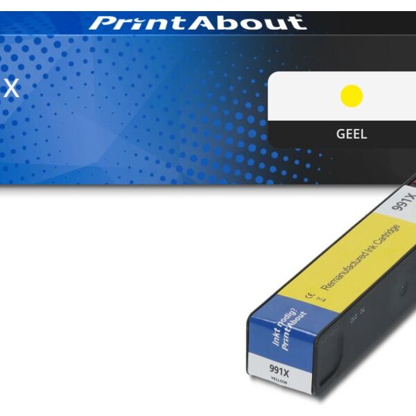 Huismerk HP 991X (M0J98AE) Inktcartridge Geel Hoge capaciteit