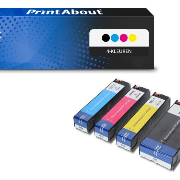 Huismerk HP 991X (M0K02AE + M0J90/94/98AE) Inktcartridge 4-kleuren Multipack Hoge capaciteit