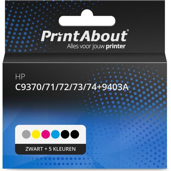 Huismerk HP C9370/71/72/73/74+9403A Inktcartridge Zwart + 5 kleuren Multipack