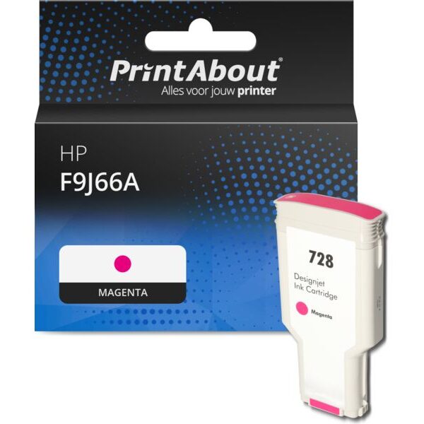 Huismerk HP F9J66A (728) Inktcartridge Magenta Extra hoge capaciteit