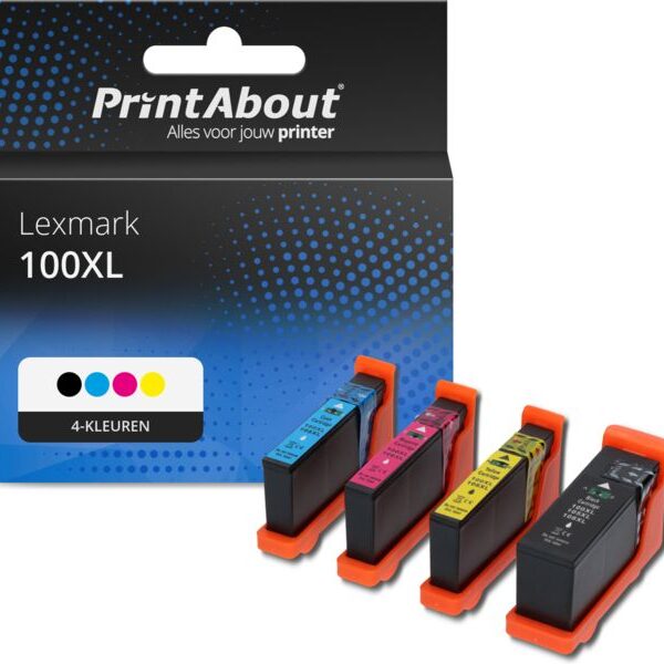 Huismerk Lexmark 100XL (14N1068E) Inktcartridge 4-kleuren Multipack Hoge capaciteit