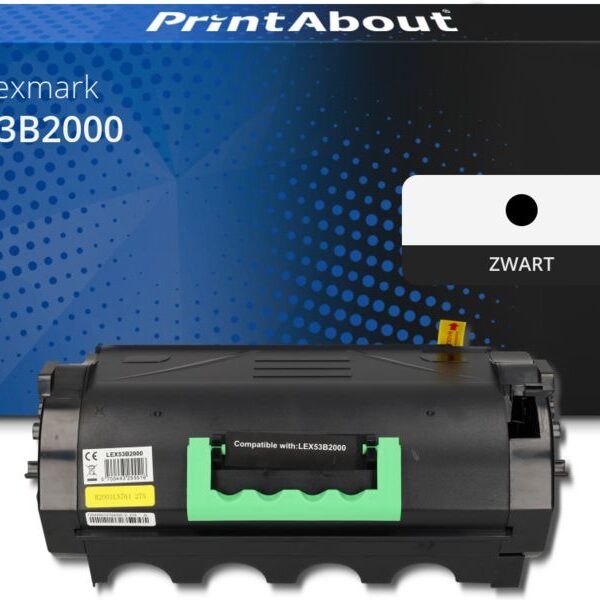 Huismerk Lexmark 53B2000 Toner Zwart