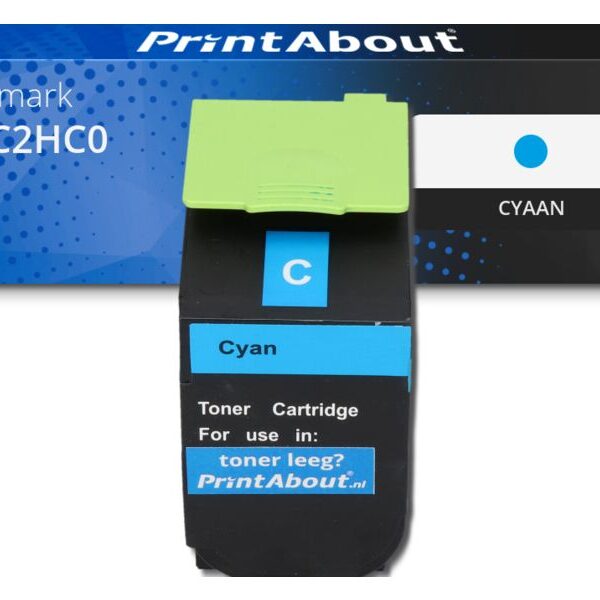 Huismerk Lexmark 70C2HC0 (702HC) Toner Cyaan Hoge capaciteit