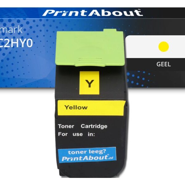 Huismerk Lexmark 70C2HY0 (702HY) Toner Geel Hoge capaciteit