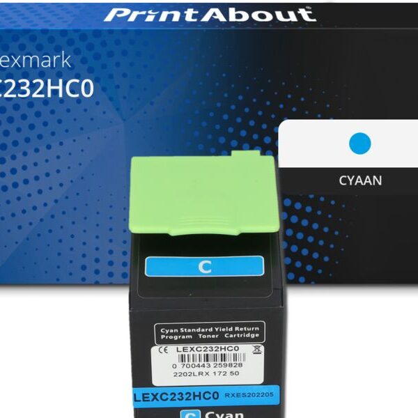 Huismerk Lexmark C232HC0 Toner Cyaan Hoge capaciteit