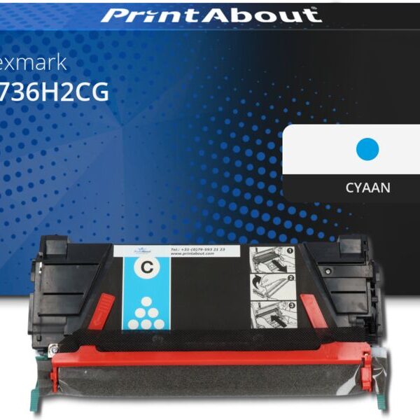 Huismerk Lexmark C736H2CG Toner Cyaan Hoge capaciteit