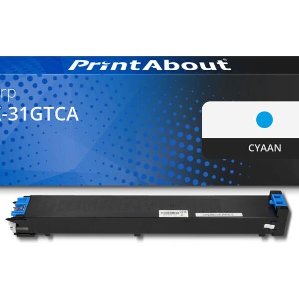 Huismerk Sharp MX-31GTCA Toner Cyaan