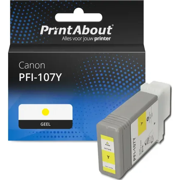 Huismerk Canon PFI-107Y Inktcartridge Geel
