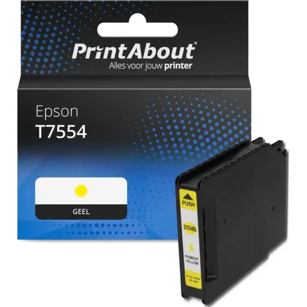 Huismerk Epson T7554 Inktcartridge Geel